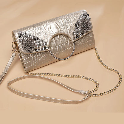 Elegant Genuine Leather Envelope Clutch