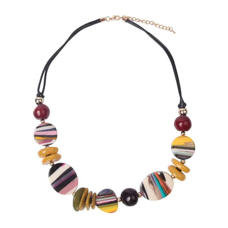 Fashion Rainbow Acrylic Statement Necklace