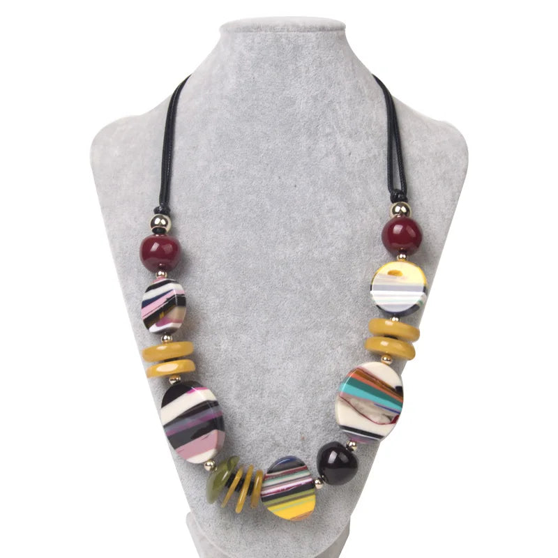 Fashion Rainbow Acrylic Statement Necklace