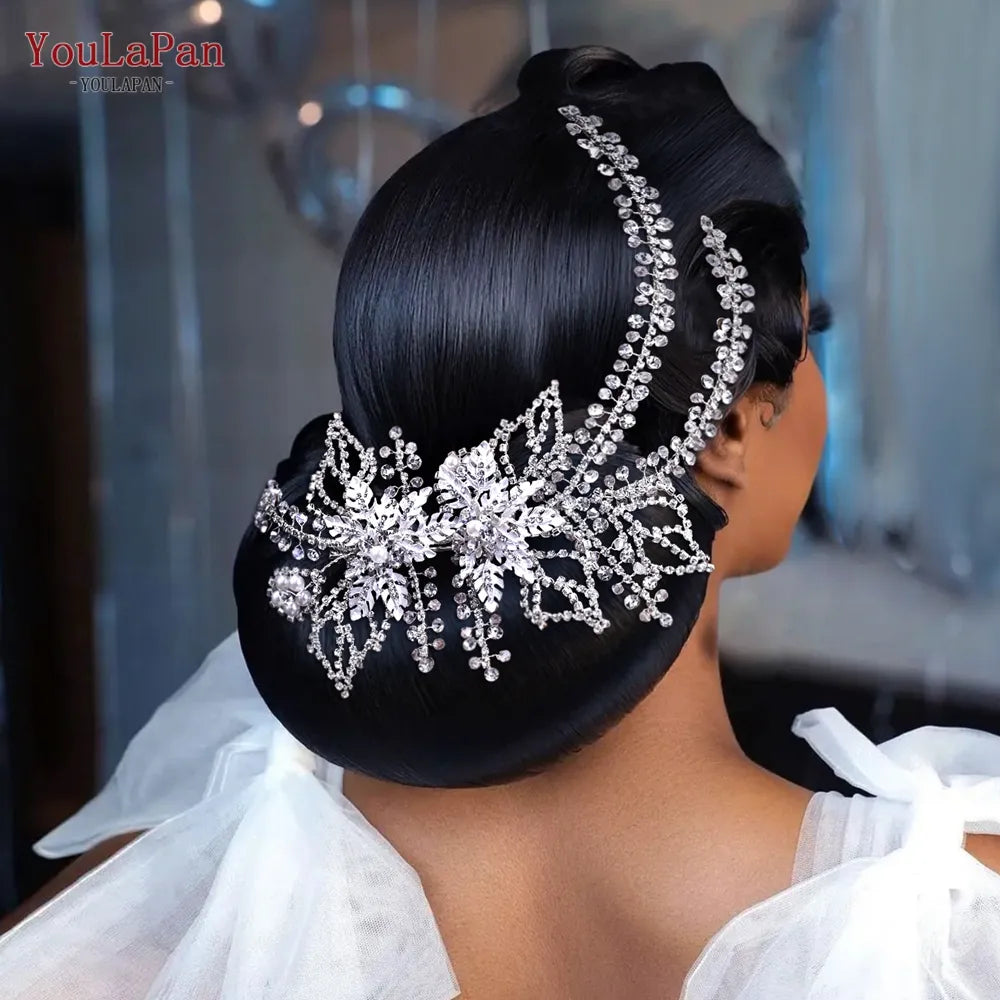 Flower Bridal Hair Clips Rhinestone Side Hairpin Accessory