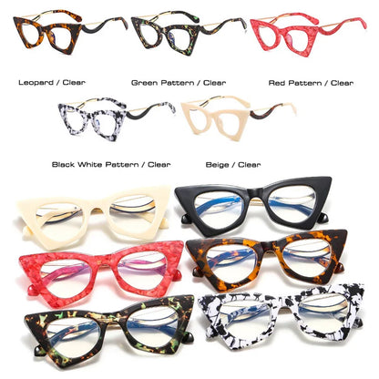 SO&amp;EI Fashion Unique Cat Eye Women Sunglasses Retro Colorful Eyewear Shades UV400 Men Candy Color Trending Glasses Frame