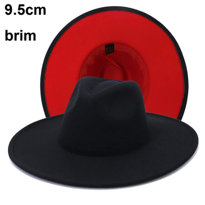 Black Fedora Red Bottom Hat