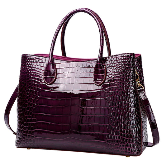 Genuine Leather Crocodile Shoulder Bag