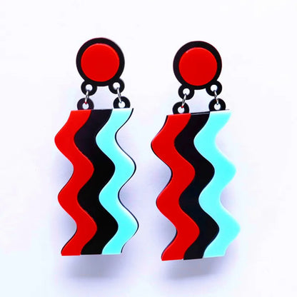 Geometric Lovely Acrylic Half Moon Acrylic Dangle Earrings