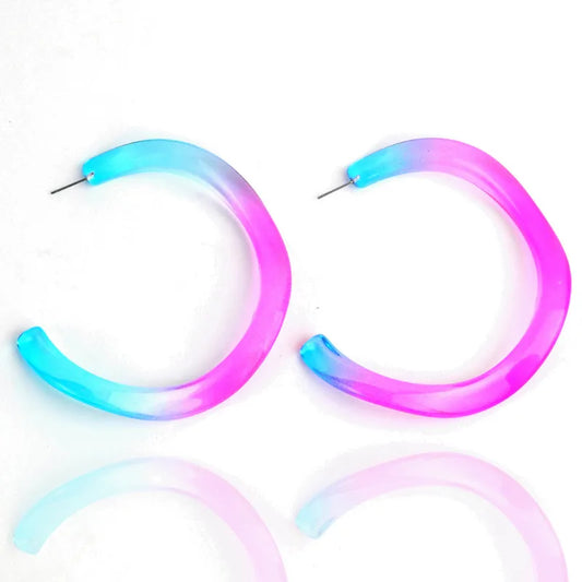 Colorful Acrylic Hoop Earrings