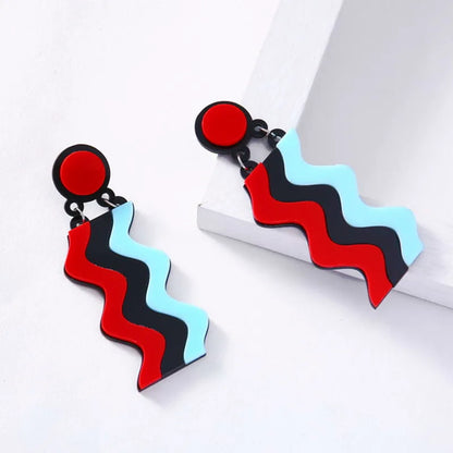 Geometric Lovely Acrylic Half Moon Acrylic Dangle Earrings