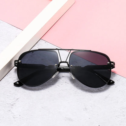 Hollow Pattern Oval Luxury Trend Metal Gradients Lens