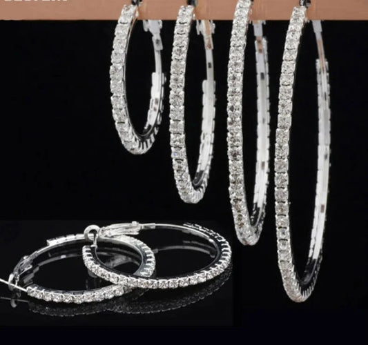 Rhinestone Circle Earrings