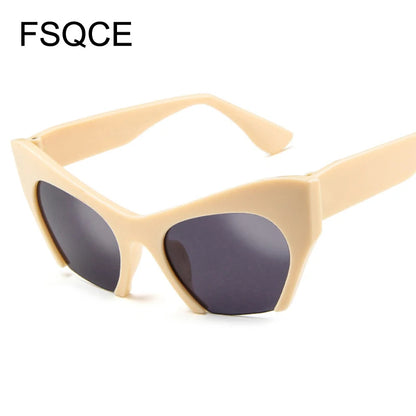 Steampunk Sunglasses Newest Semi Rimless Female Brand Designer Clear Lens Sun Glasses For Women Fashion Sunglass Vintage oculos