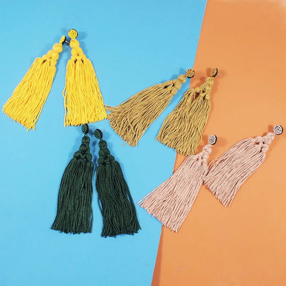Multicolor Tassel Earrings Thread Long Dangle Drop Earrings
