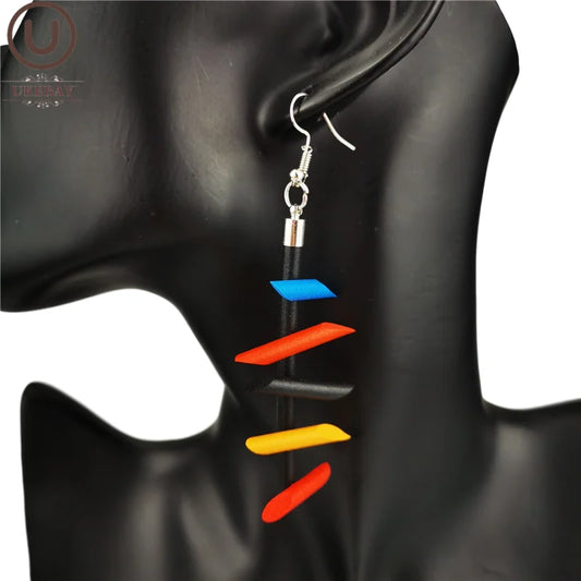 Handmade Rubber Earrings Women Gothic Drop Earrings Multicolor Long Earring