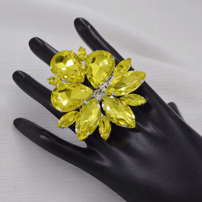 Big size 6*6.8cm Crystal AB glass rhinestone ring