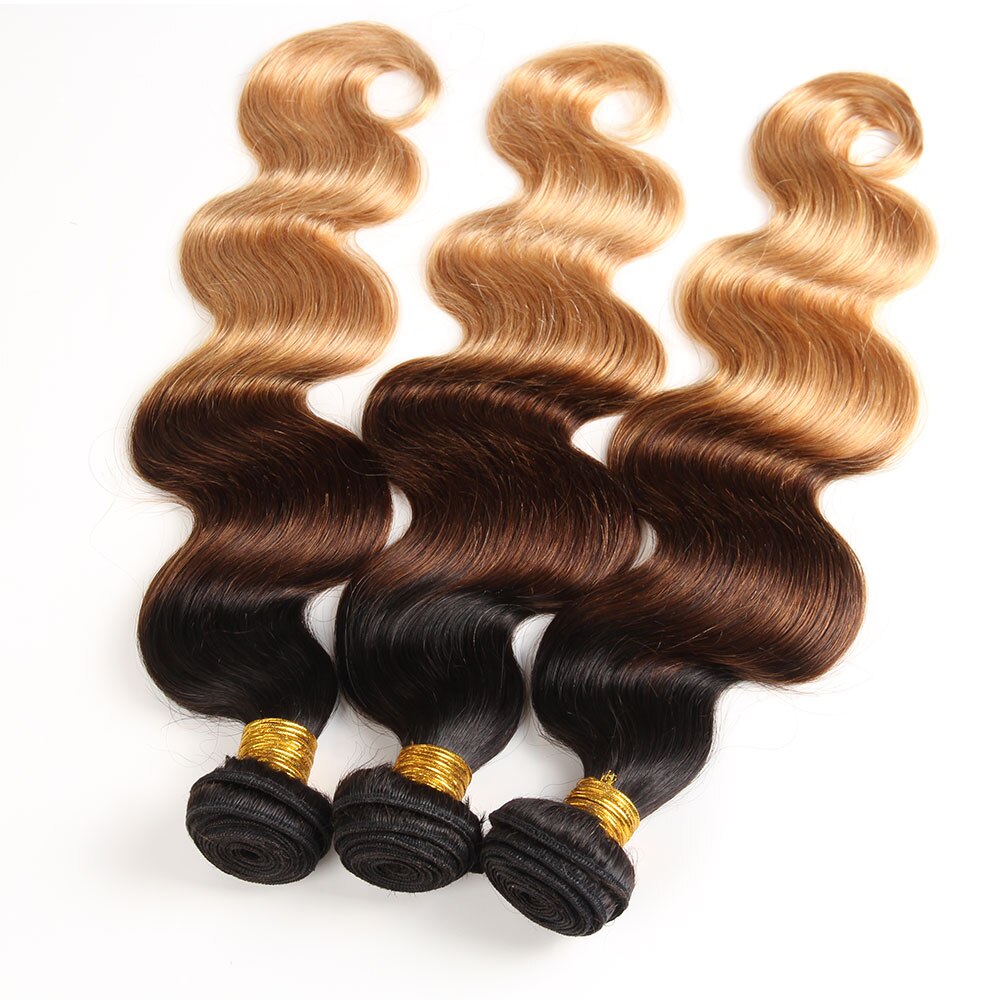 Body Wave Bundles T1b/4/27 Blonde Ombre Human Hair Bundles Deals Remy Hair Extensions Peruvian Brazilian Hair Weave Bundles