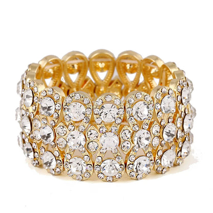 Luxury Full Crystal Rhinestones Gold Color Bracelets