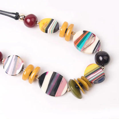 Fashion Rainbow Acrylic Statement Necklace