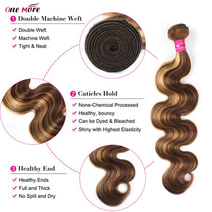 Highlight Bundles With Frontal 13x4 Brazilian Body Wave Bundles With Frontal Free Part 3 Bundles With Frontal 100% Human Hair