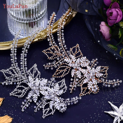 Flower Bridal Hair Clips Rhinestone Side Hairpin Accessory