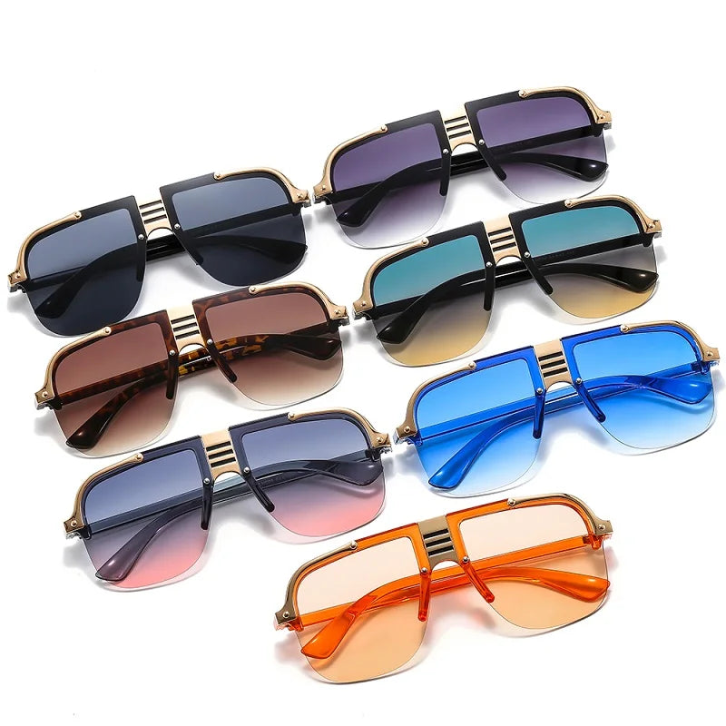 Fashion Sunglasses Men Shield Gradients Lens