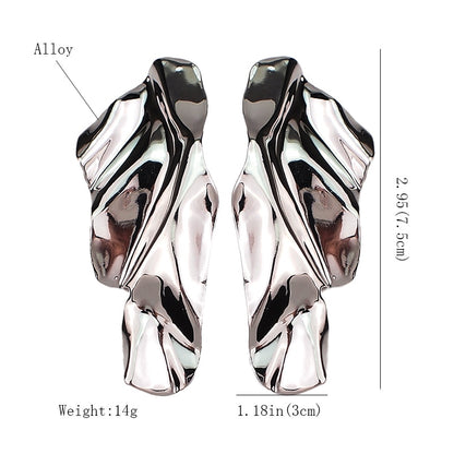 Irregular Metal Fashion Statement Big Earrings