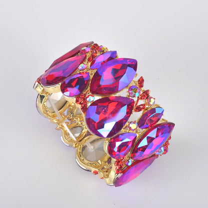 Marquise Crystal Cuff Bracelets Bangles Big Stretch Bangle