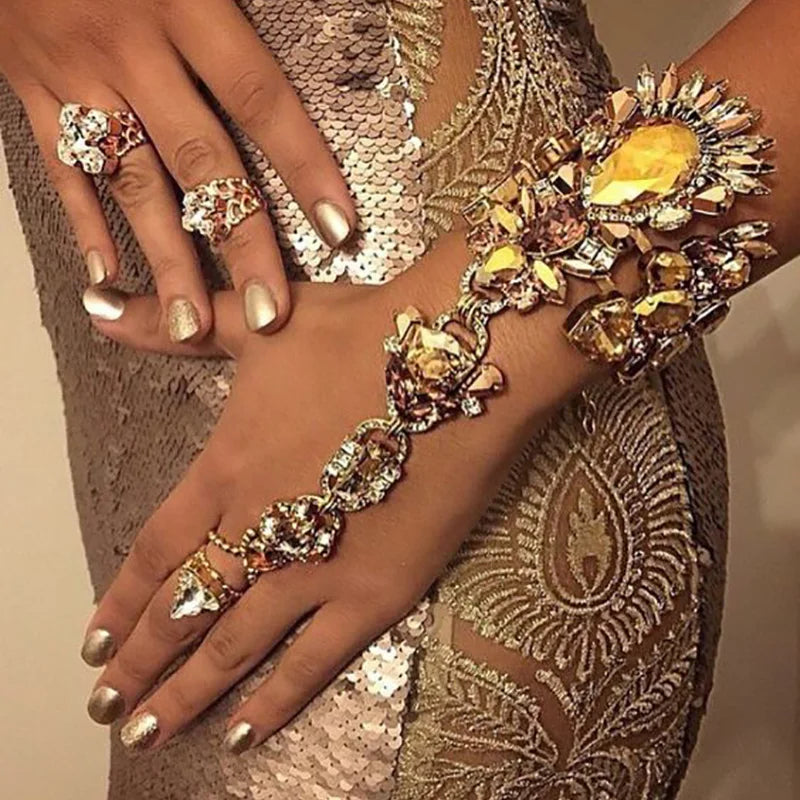 2022 Hot Sale Boho Crystal Bracelet Sexy Pie Leg Chain Crystal Bohemian Gypsy Girls Bracelet & Bangles statement Fashion Jewelry