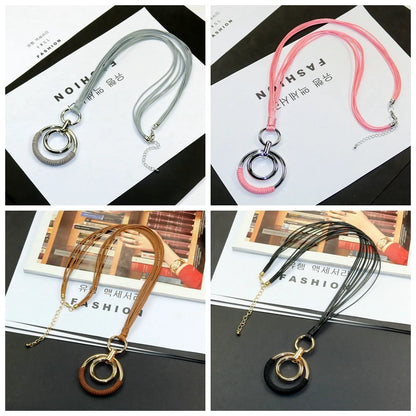 Exaggerated air circles, hand-made  pendants, long necklaces,