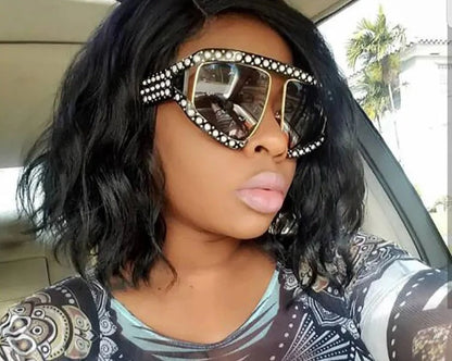 Sunglasses Women Luxury Shades Pearl Oversized