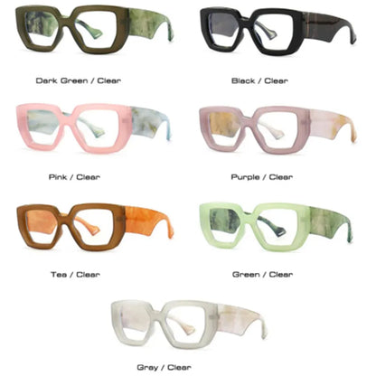 Fashion Colorful Square Women Glasses Frame Clear Anti-Blu-Ray