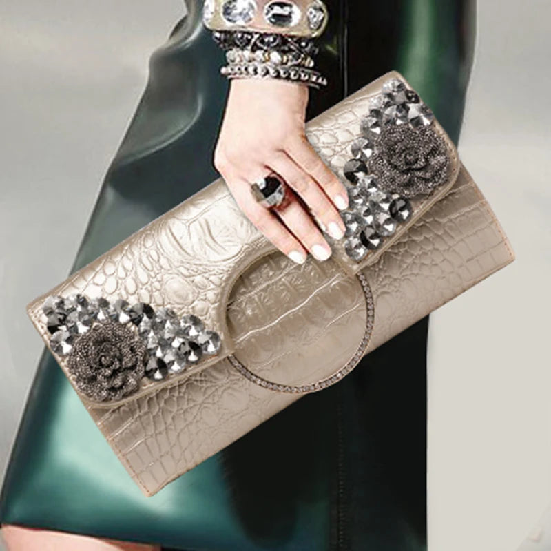 Elegant Genuine Leather Envelope Clutch