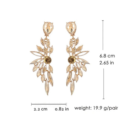 Veyofun Symmetric Crystal Drop Earrings Elegant Dangle Earrings Party Jewelry for Women Gift 2020 New