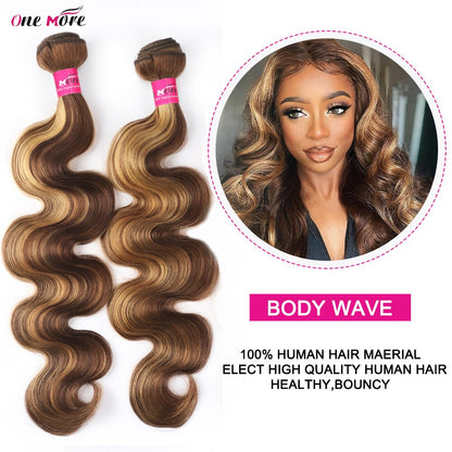 Highlight Bundles With Frontal 13x4 Brazilian Body Wave Bundles With Frontal Free Part 3 Bundles With Frontal 100% Human Hair