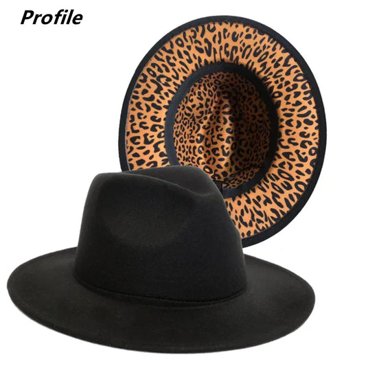 Internal leopard print fedora hat new adjustable unisex hat fedora hat felt hat red leopard print jazz winter hat кепка мужская