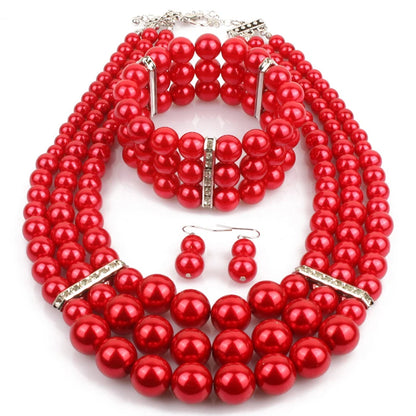 Handmade Beads Necklace Bracelet Earrings Pack Bohemian Statement