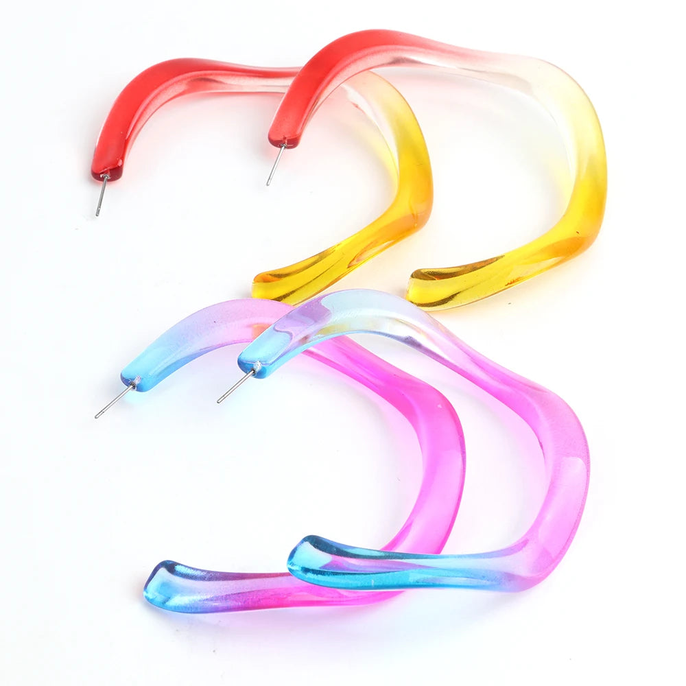 Colorful Acrylic Hoop Earrings