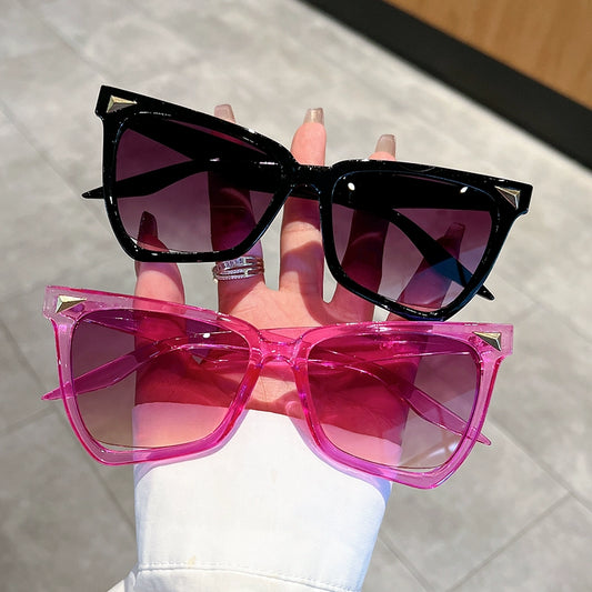 Retro Cats' Eye Sunglasses Women's American Style Asymmetrical Colorful Sunglasses Good-looking Anti-Ultraviolet Photography Fashion Large Rim