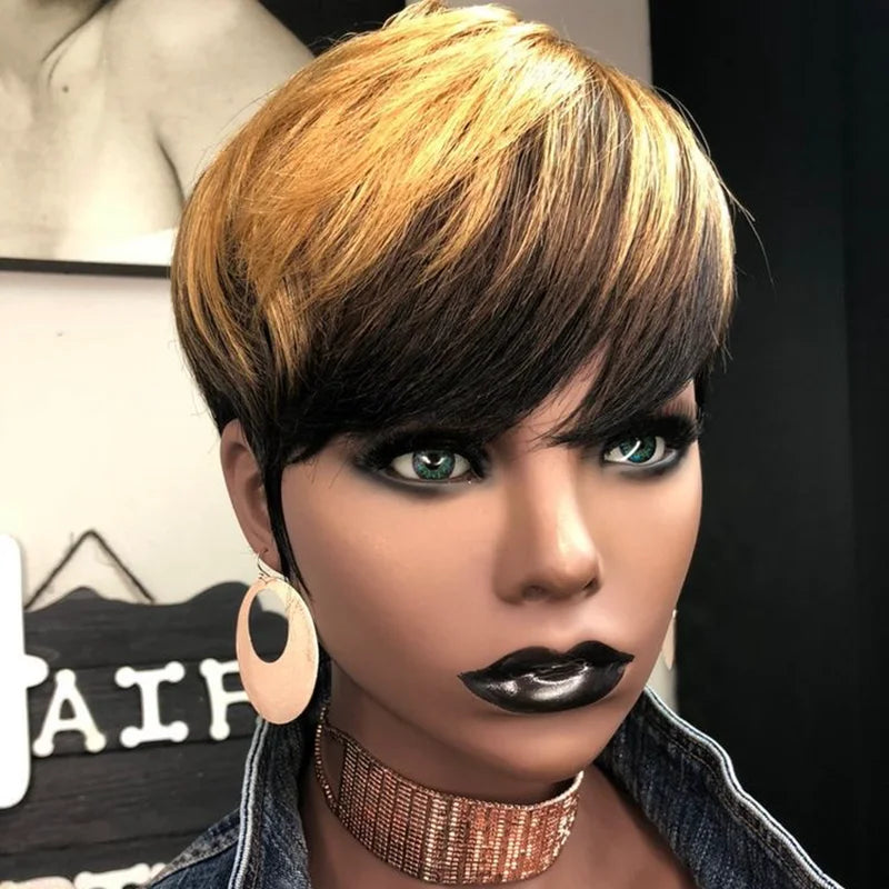 Ombre Color Pixie Cut Wig 1B/27