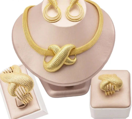 Dubai Jewelry Shaped Necklace Clips Earrings & Ring Bracelet