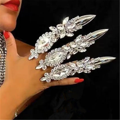 Exaggerated Rhinestone Oversized Rings Dinner