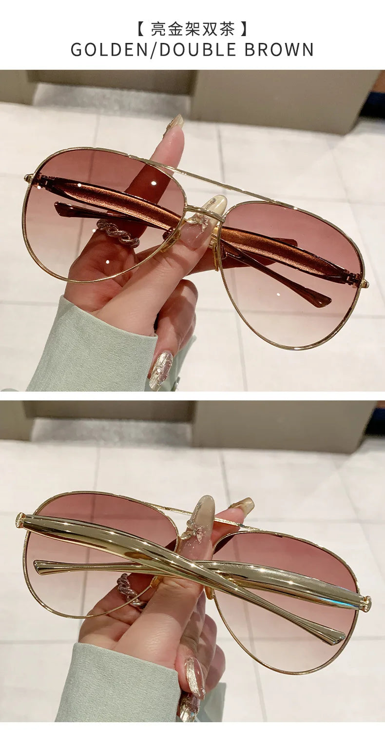 Oval Oversized Sunglasses Women Trendy Vintage Luxury Fashion Glasses