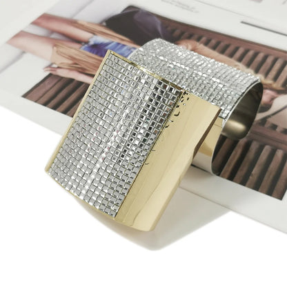 Luxury Sparkling Rhinestones Alloy Cuff Bracelets