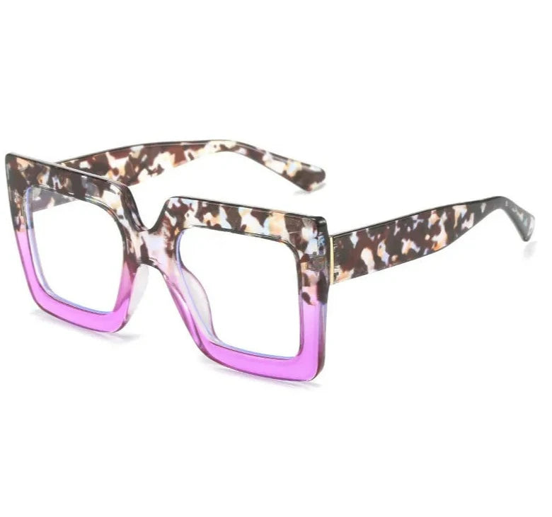 Oversized Anti-Blue Plastic Spectacle Frame Anti-Fatigue