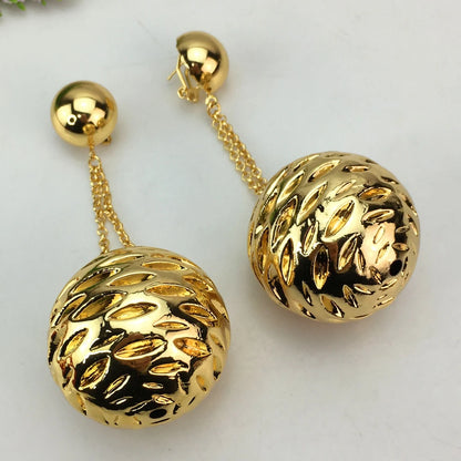 Fashion Bold Earrings Huge Balls Dangle Earrings Brazilian Type Jewelry for Women FHK17137