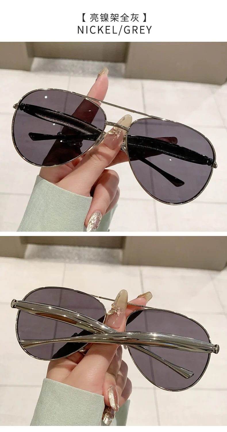 Oval Oversized Sunglasses Women Trendy Vintage Luxury Fashion Glasses