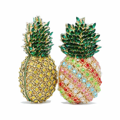 DG Peafowl  Fruits Pineapple  Crystal Evening Bag Dazzling Diamond  Party Lady Purses Handbags  Cocktail party handbag