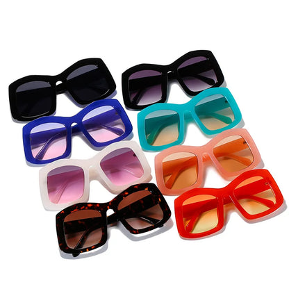 Retro Oversize Square Gradient Orange Sunglasses