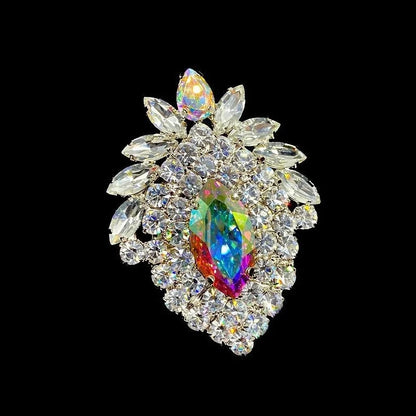 Geometry Rhinestone Horse Eye Ring Wedding Accessories for Women Drag Queen Statement Crystal Ring Adjustable Luxury Jewelry