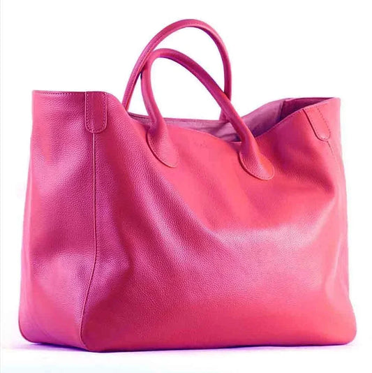 Genuine Leather Bucket Tote