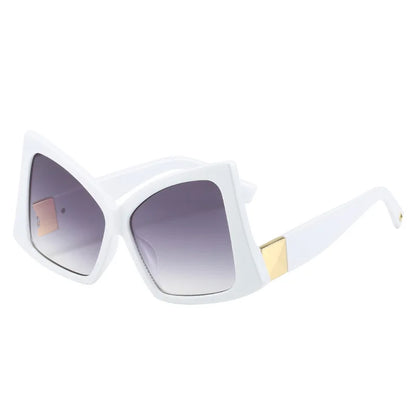 Irregular Square Sunglasses Double Color Frame Cat Eye