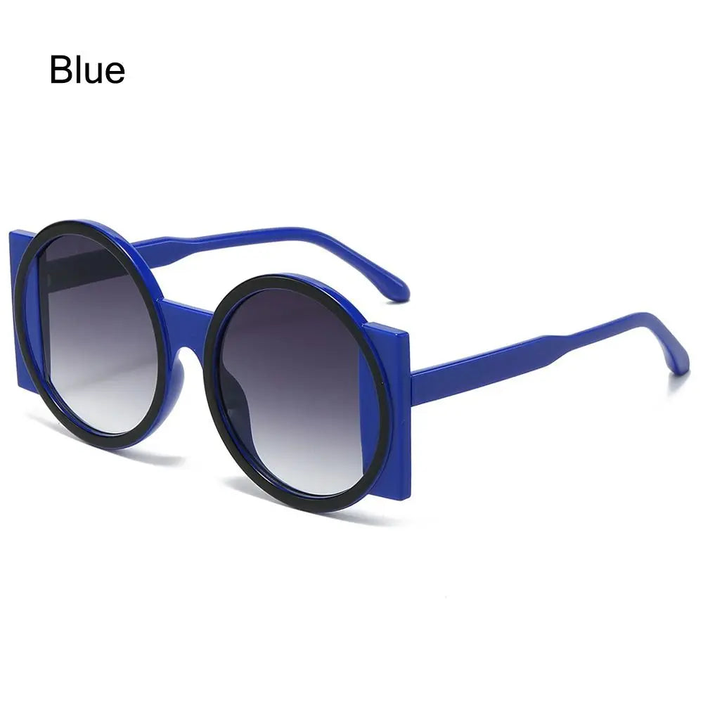 Fashion Oversized Round Sunglasses Women Contrast Color Shades UV400 Retro Unique Men Trending Gradient