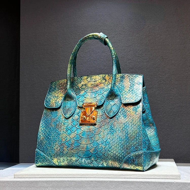 Luxury Designer Brand New High Quality Leather Snake Print Large Capacity Handbag Fashion Trend Crossbody Bag for Women Hot Sale